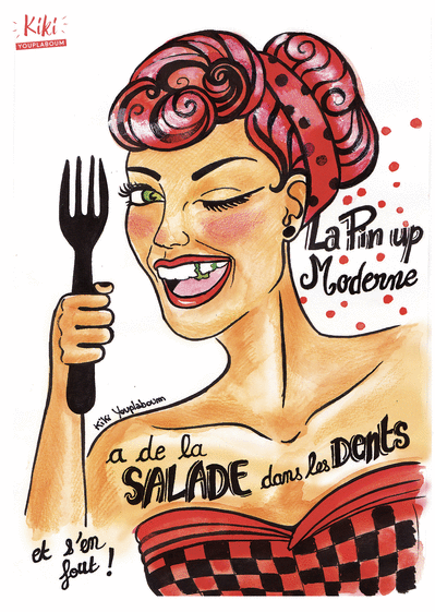 Carte Pin Up Et Salade Dans Les Dents Envoyer Une Carte Humour Sexy